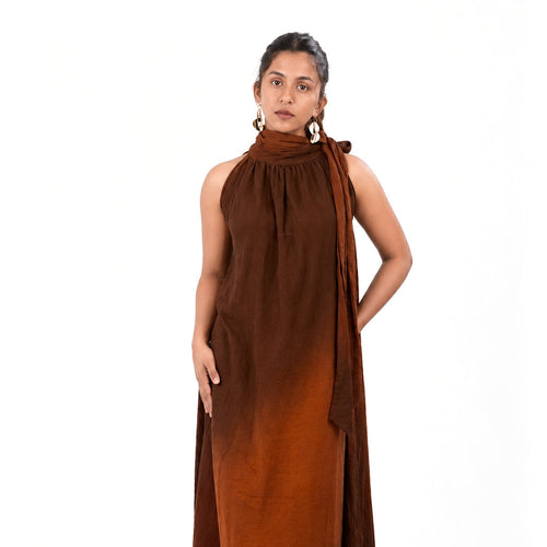 ESPRESSO DRAPE MAXI DRESS
