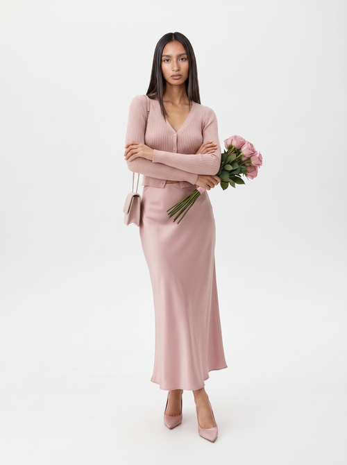 FISHTAIL SATIN SKIRT