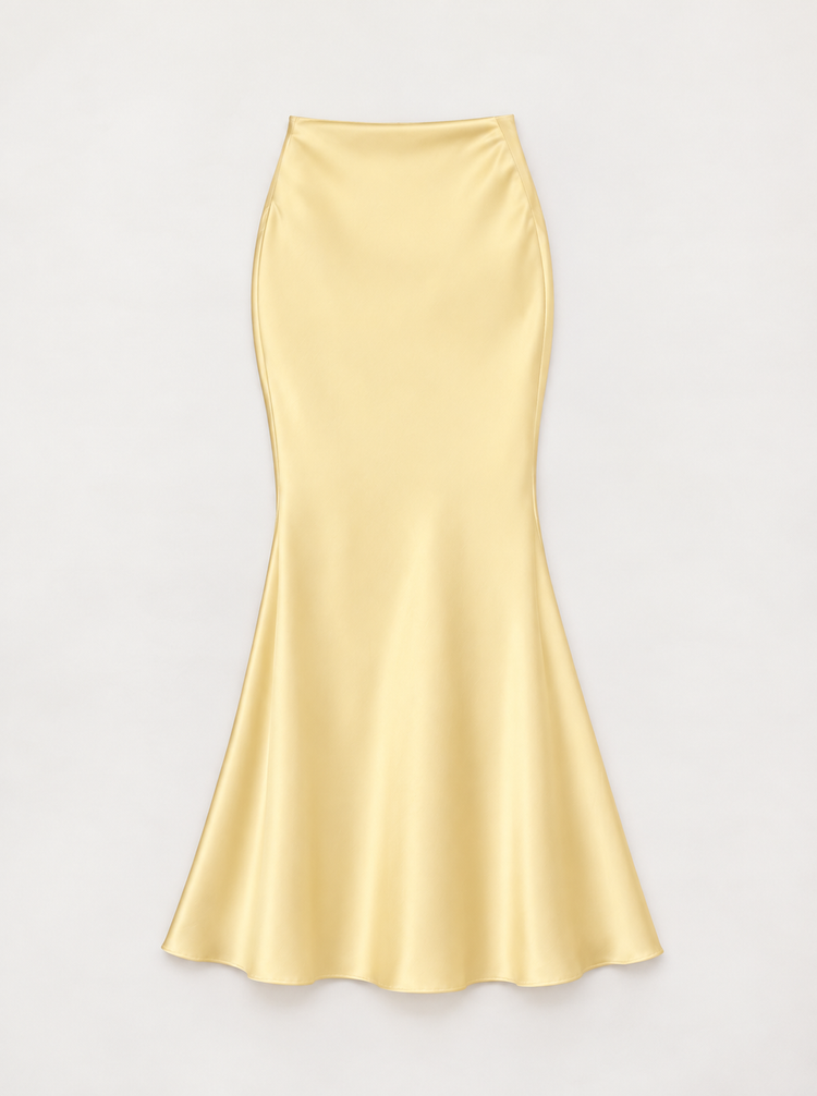 FISHTAIL SATIN SKIRT