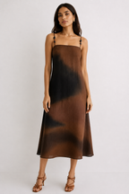 Beaded-strap midi dress