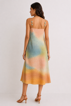Beaded-strap midi dress
