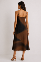 Beaded-strap midi dress