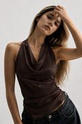 SILK DRIP COWL TOP