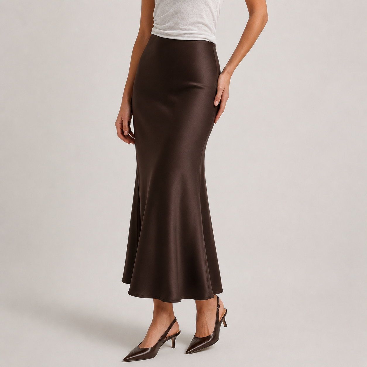 SILK DRAPE FISHTAIL SKIRT