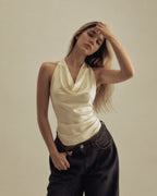 SILK DRIP COWL TOP