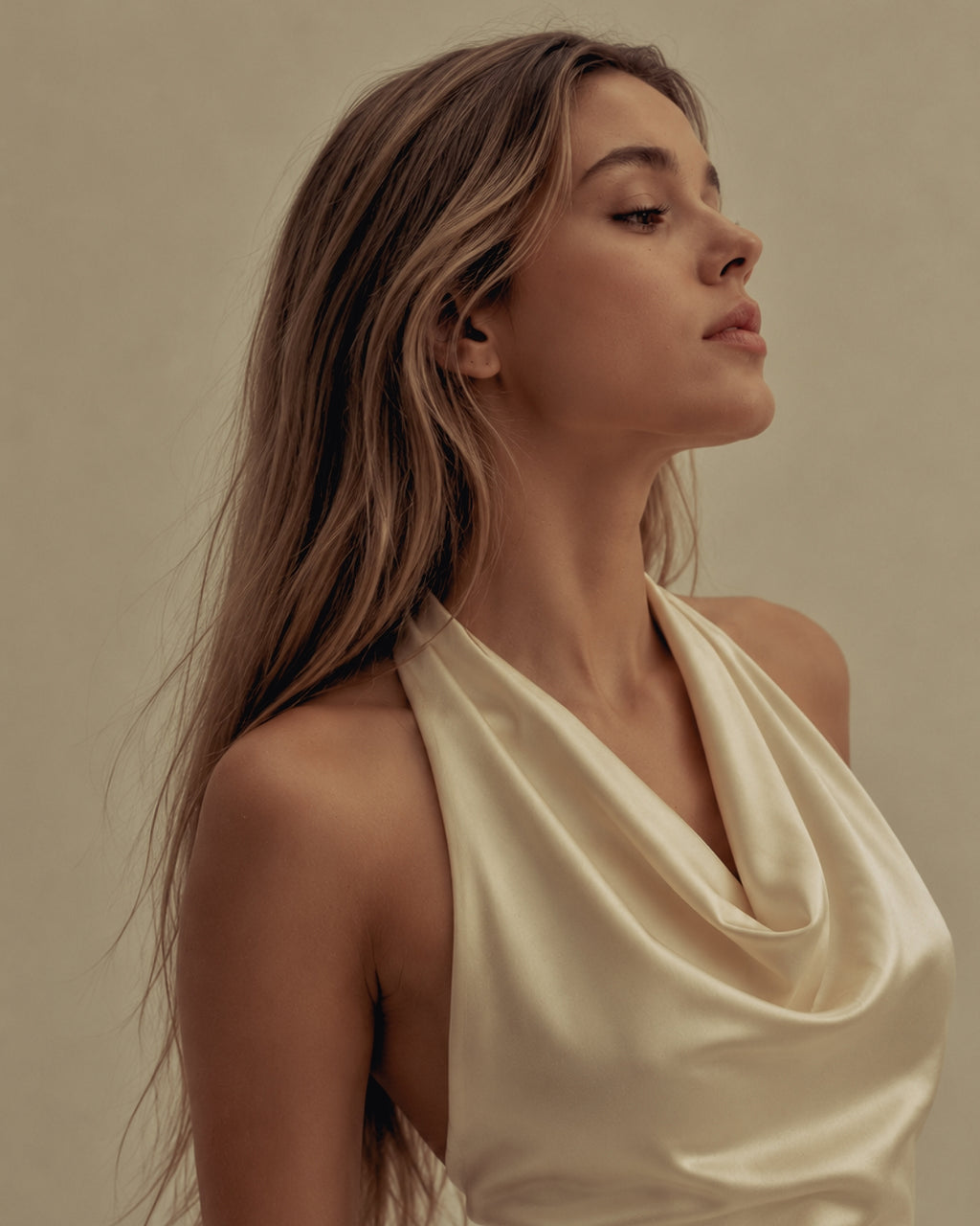 SILK DRIP COWL TOP