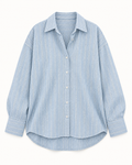 Baby Blue Cotton Kantha Loose Fit Shirt