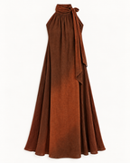 ESPRESSO DRAPE MIDI DRESS