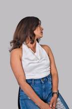 SILK DRIP COWL TOP