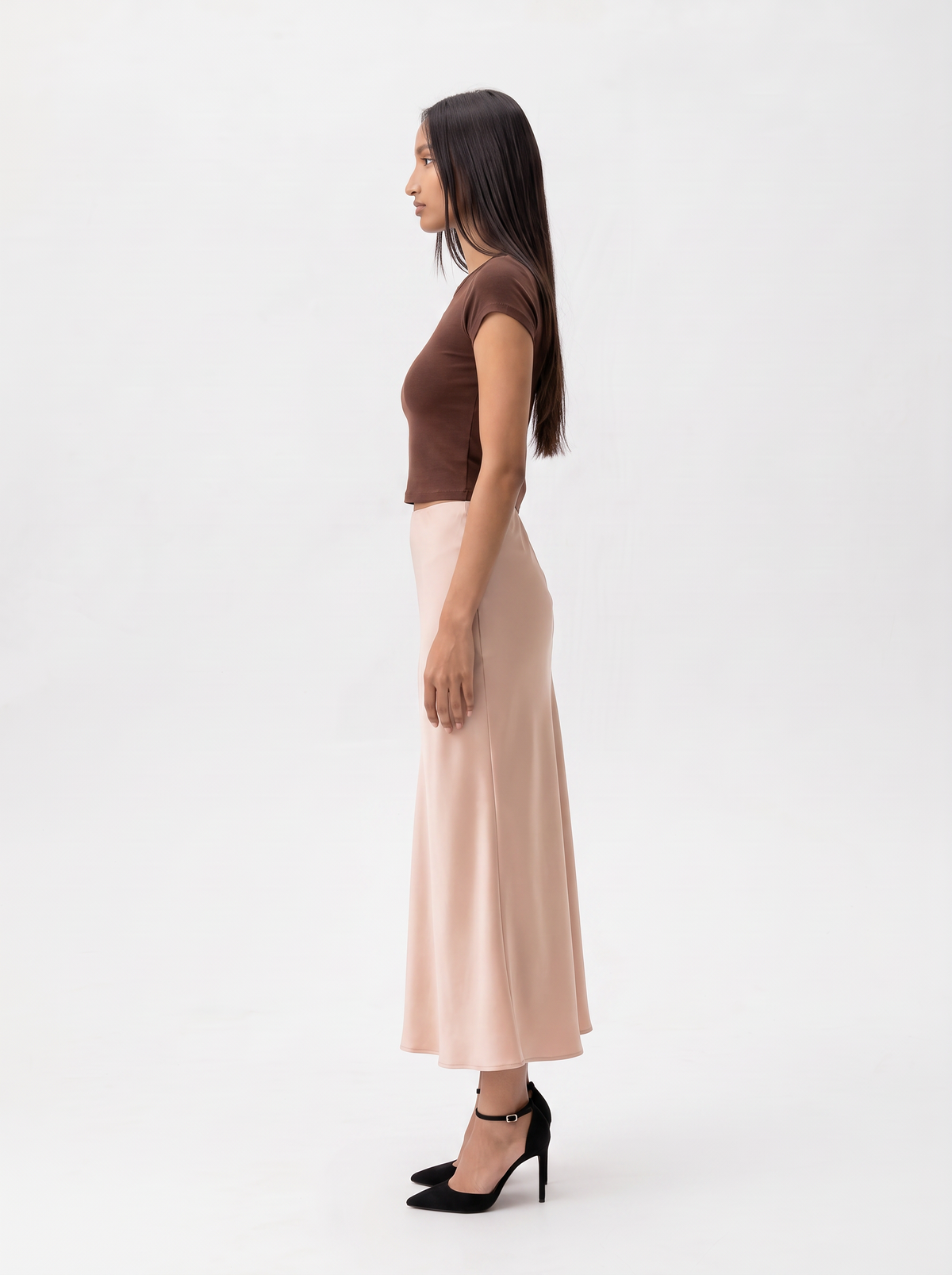 FISHTAIL SATIN SKIRT