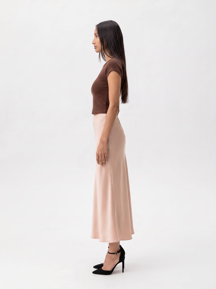 FISHTAIL SATIN SKIRT