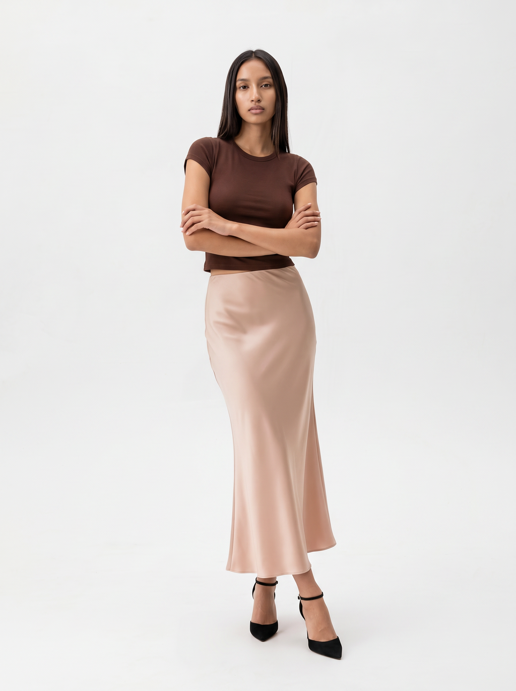 FISHTAIL SATIN SKIRT